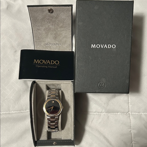 Movado Men's Black and Gold Watch - Picture 1 of 1